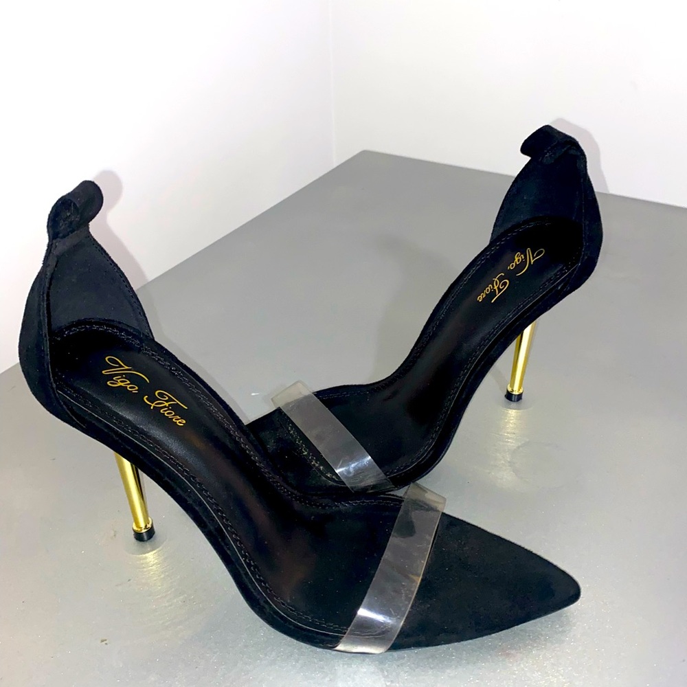 Viga heels 2 pairs blk&red size 8 1/2 ankle chains tarnished replaced with suede